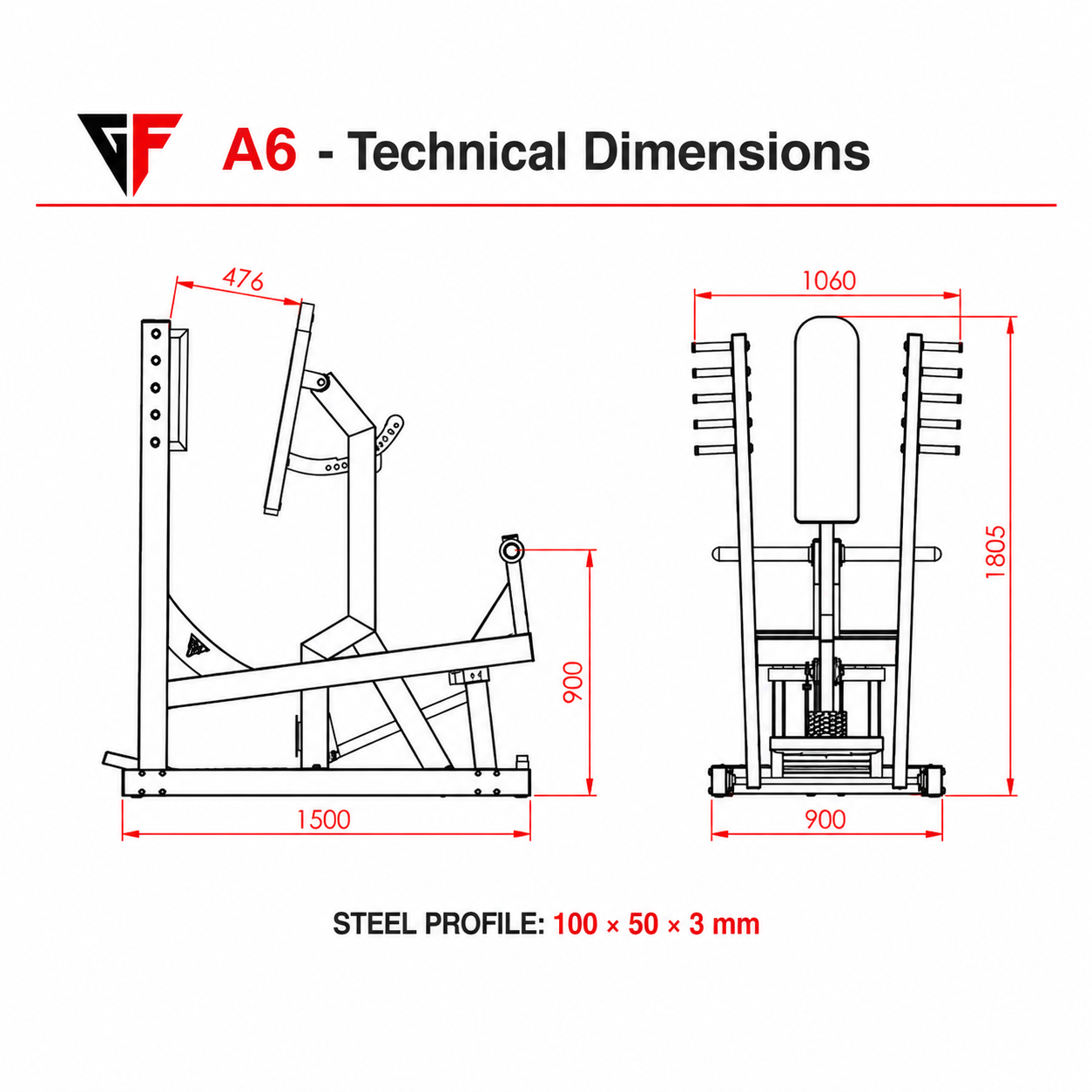 A6-Standing-Chest-Press-Machine-Dimensions A6-Standing-Chest-Press-Machine-Dimensions