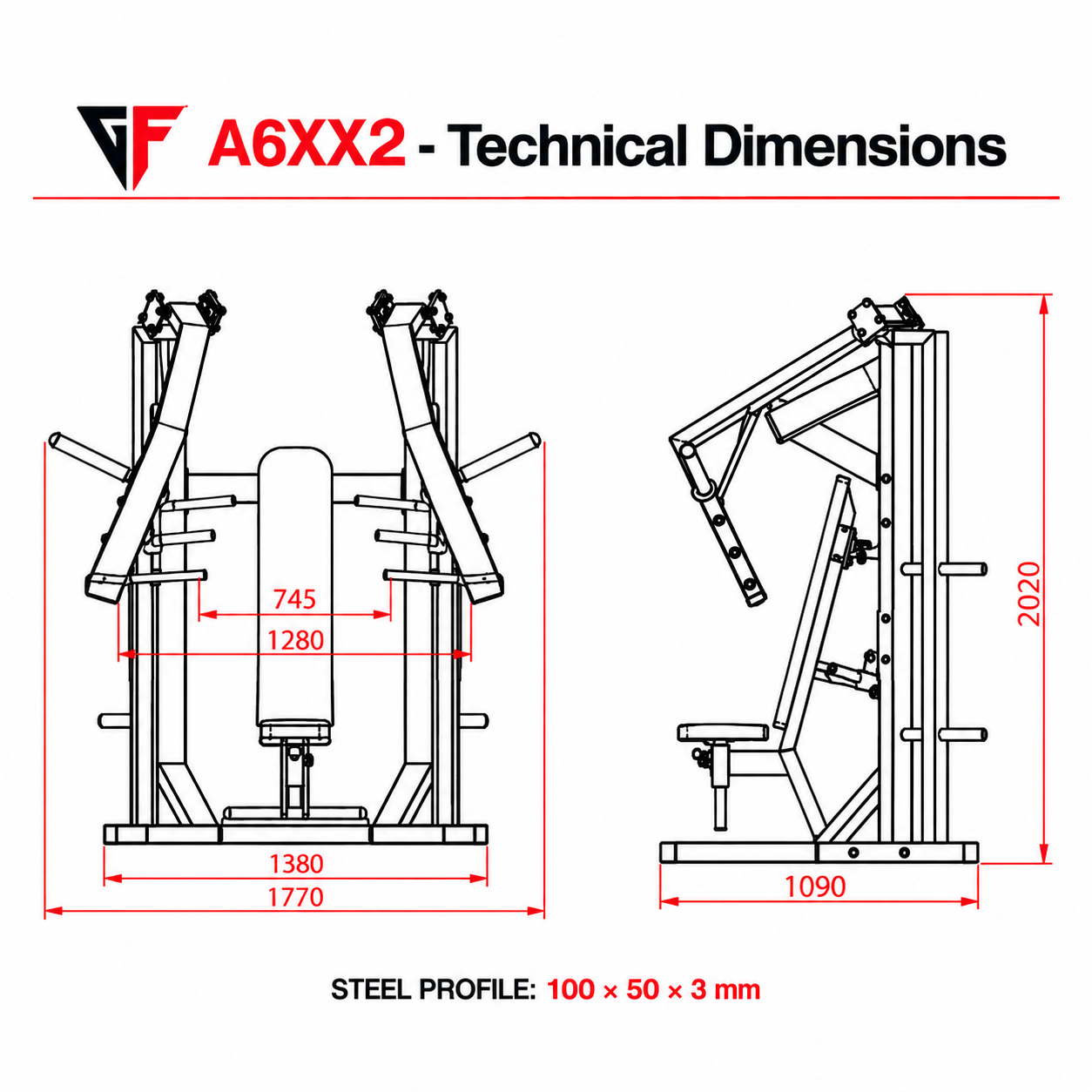 A6XX2-Sitting-Chest-Press-Machine-Dimensions A6XX2-Sitting-Chest-Press-Machine-Dimensions