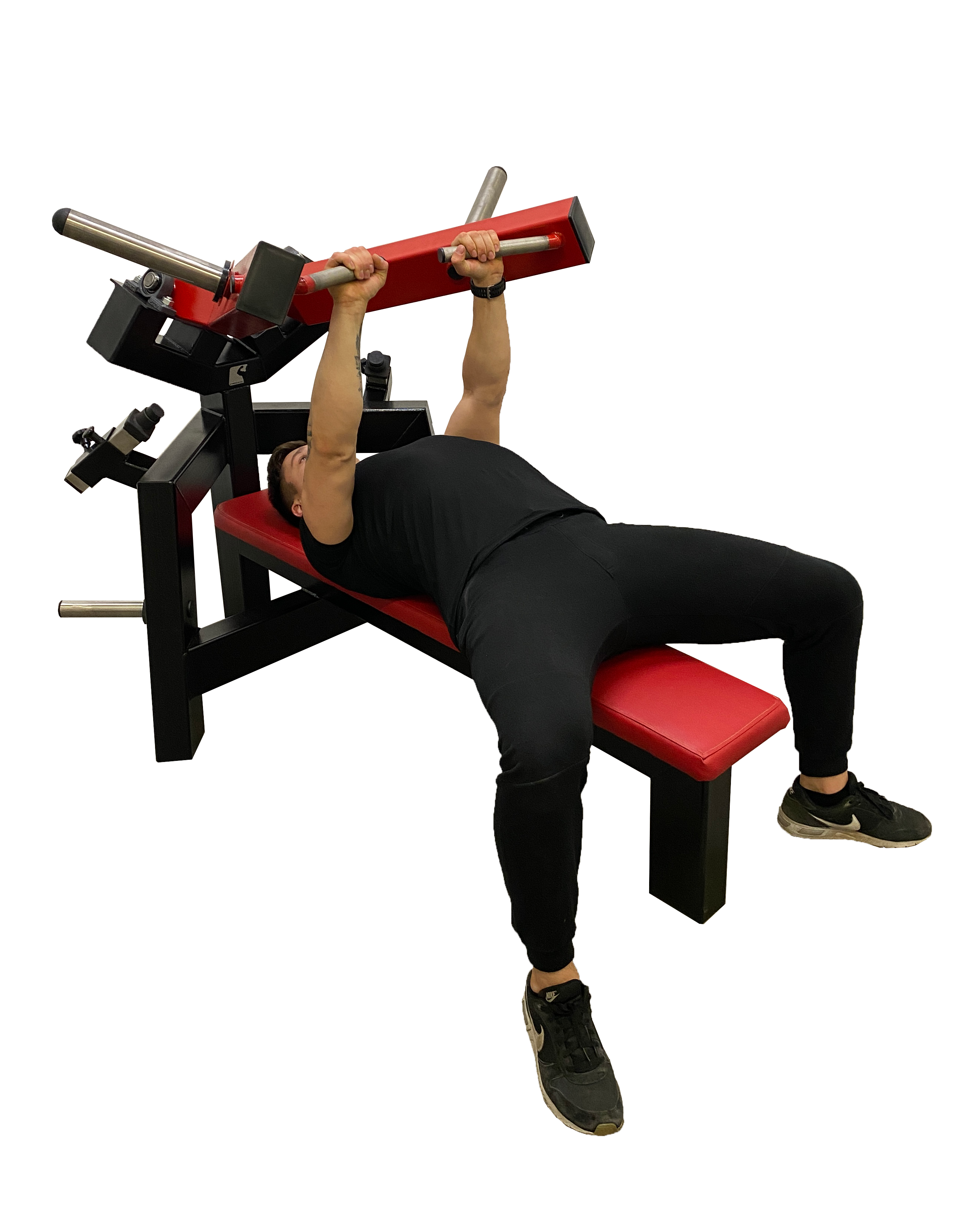 man using a plate loaded chest press machine
