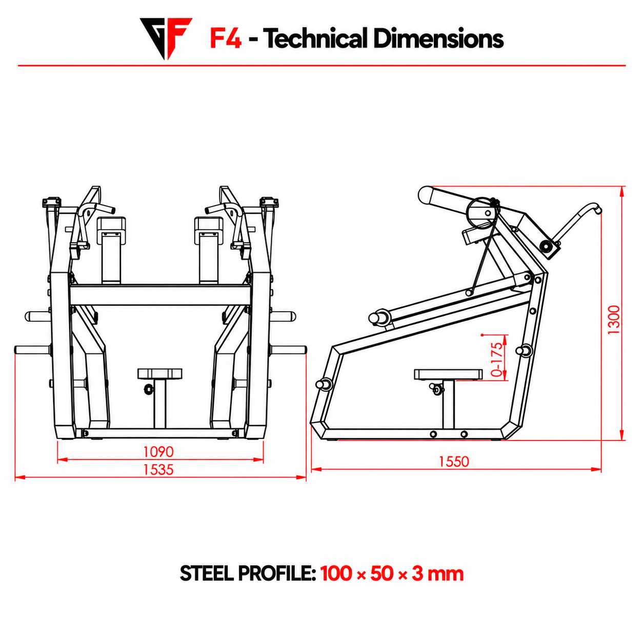 F4-Biceps-Machine-Dimensions F4-Biceps-Machine-Dimensions