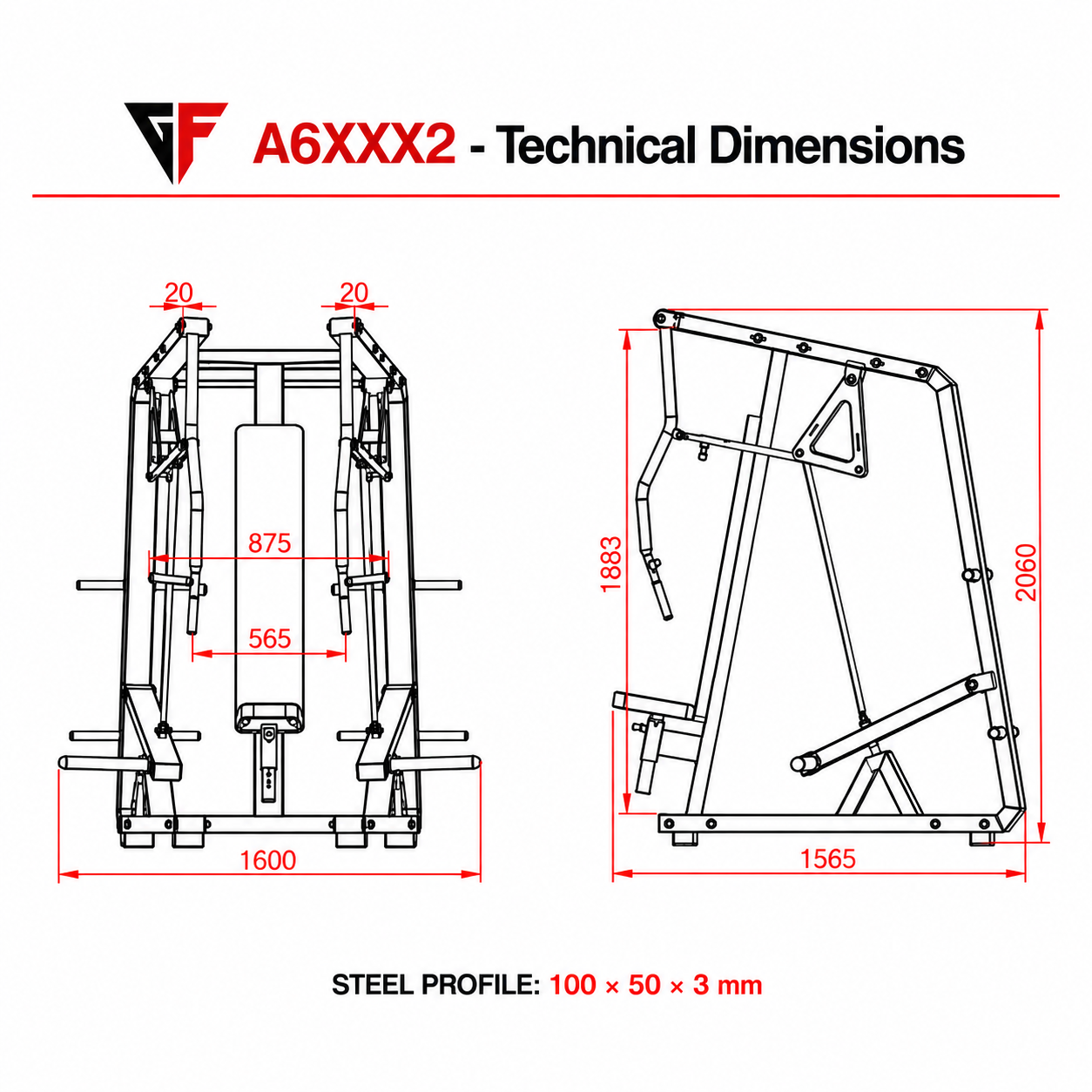 A6XXX2-Sitting-Chest-Press-Machine-Dimensions A6XXX2-Sitting-Chest-Press-Machine-Dimensions